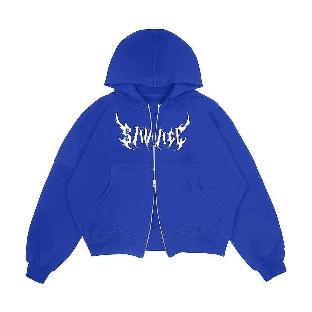 MOSAMO | HOODIE DOUBEL ZIPPER BOXY | SAVAGE BIRU