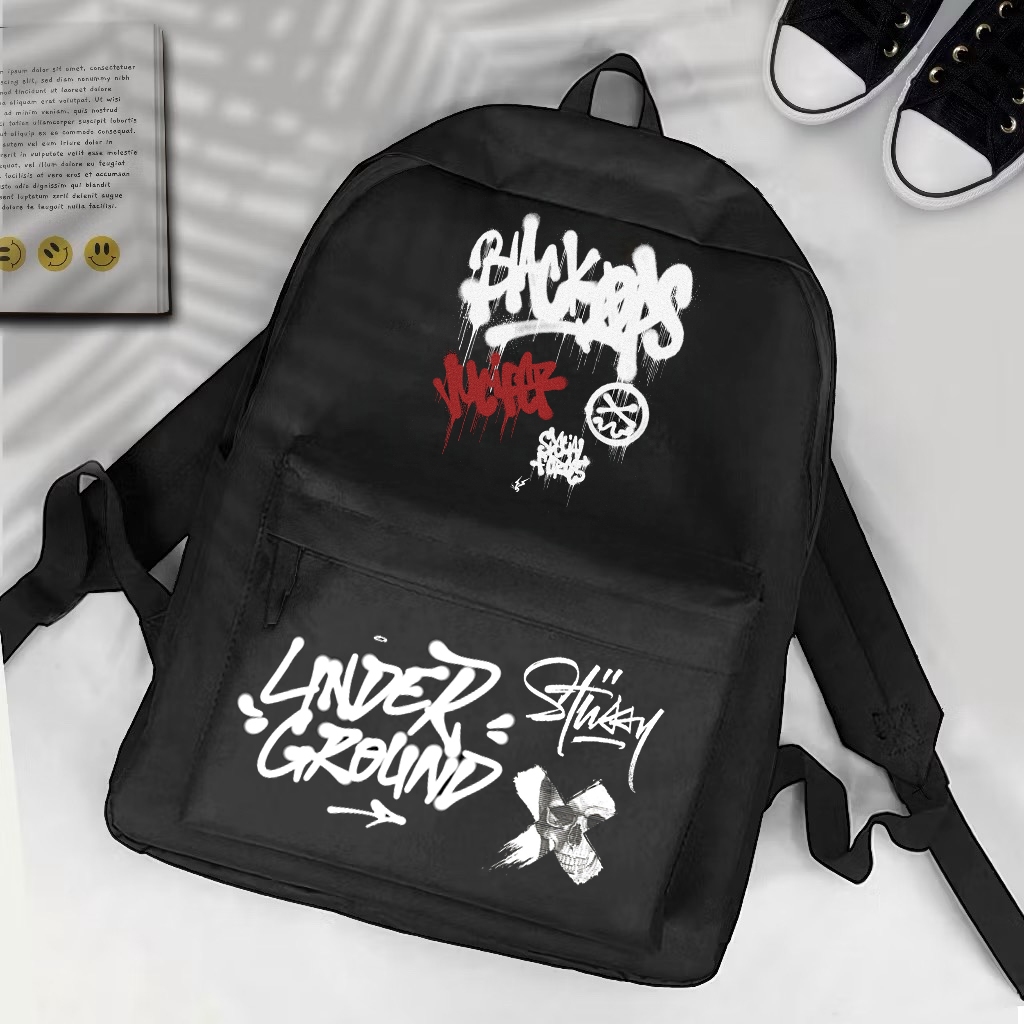 Tas Ransel Backpack Pria Casual Tas Gendong Terbaru Tas Grafiti Stussy Kece Kekinian Murah Besik Stm