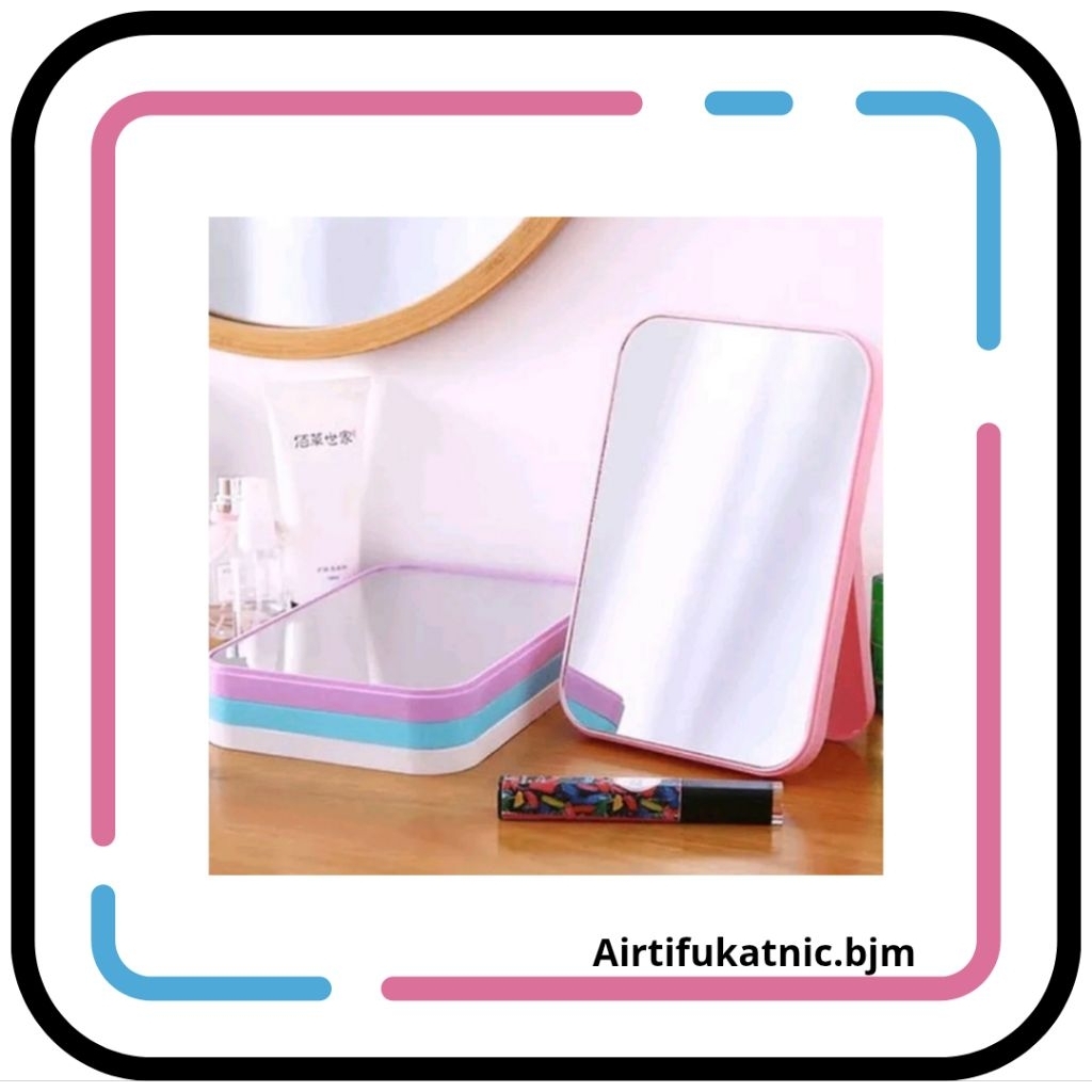 Kaca Rias MakeUp Portable Lipat (LEBIH BESAR) Minimalis Cermin Lipat Persegi Kaca Rias Make Up Lipat