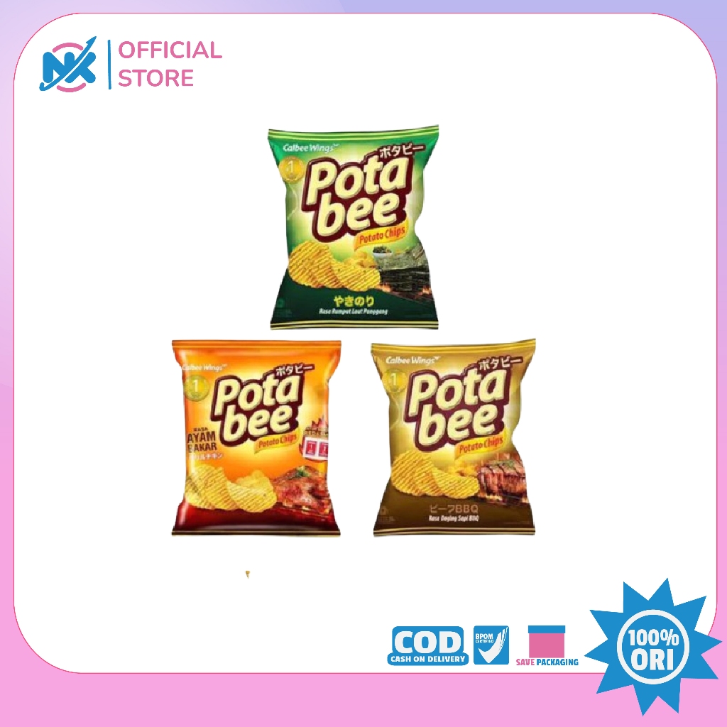 

Potabee Potato Chips 35gr / Kerupuk Kentang 35gr 1pcs