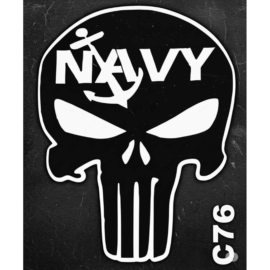 

Stiker NAVY Skull C76 – Vinyl Tahan Air untuk Motor, Mobil, Helm, Laptop