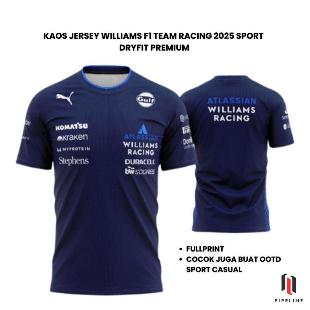 Kaos Jersey WILLIAMS F1 Team Racing 2025 Sport  DRYFIT PREMIUM