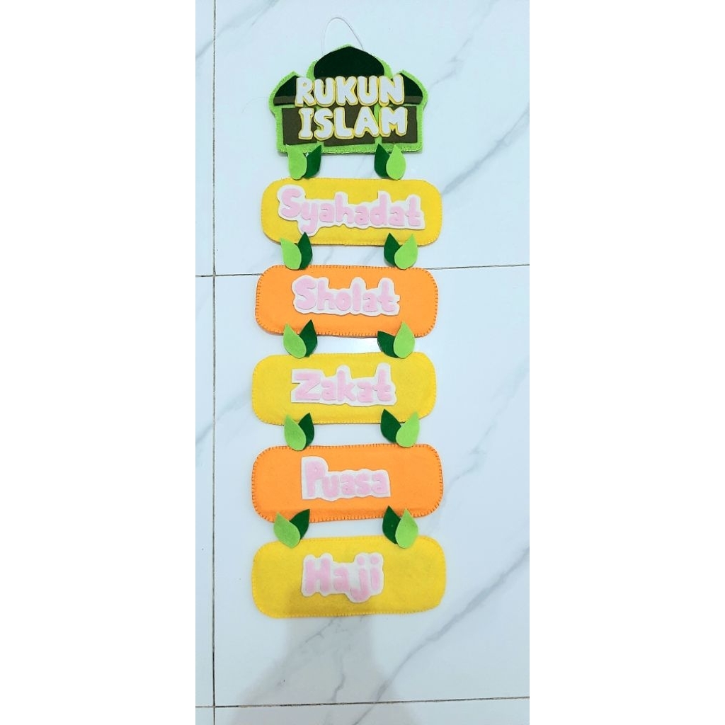 Hiasan Dinding flanel//Hiasan Rukun Iman Rukun Islam