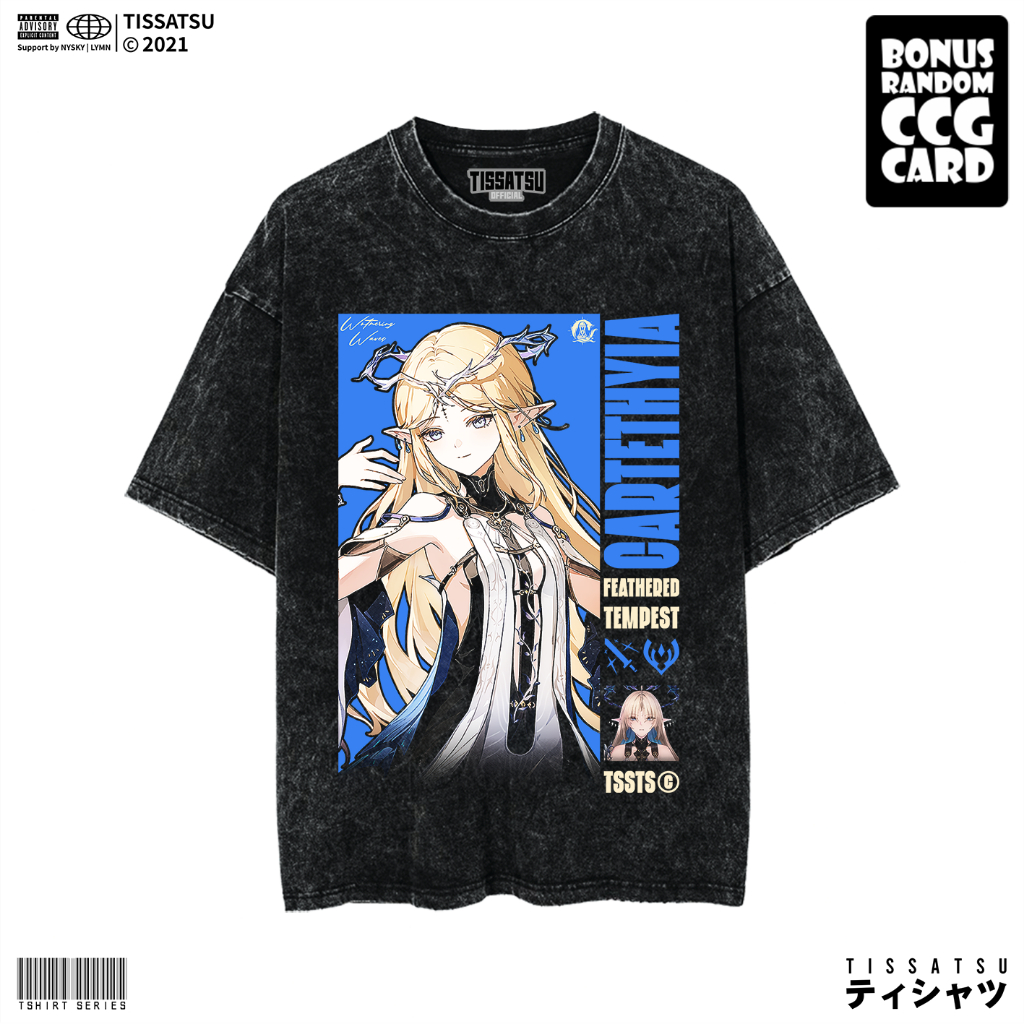 TISSATSU Kaos CARTETHYIA WUTHERING WAVES Oversize Washed / T-Shirt Anime Wash Slimfit / WUWA 3