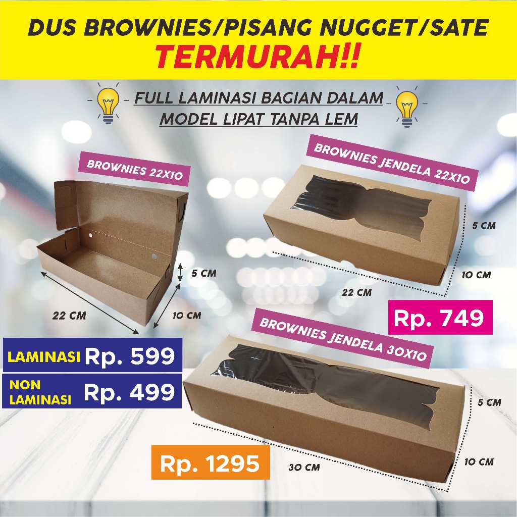 

Dus Brownies / Box Brownis Jendela / Dus Kue / Dus Donat / Dus Pisang Nugget