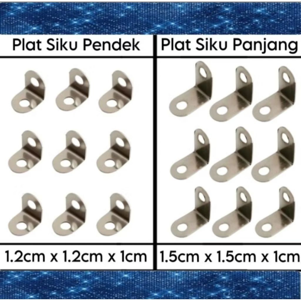 100PCS PLAT SIKU KLEM/PLAT SIKU PENDEK/KLEM SIKU KAYU