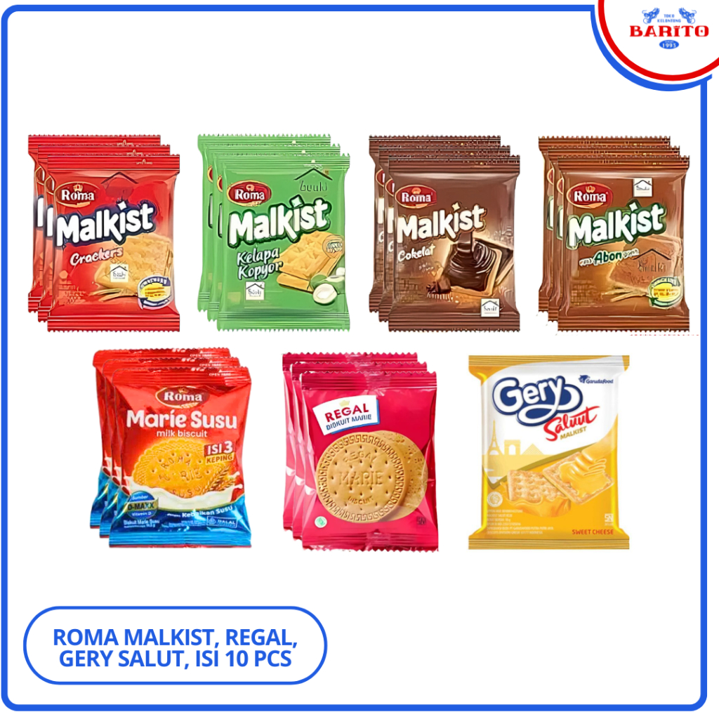 

Roma, Gery Malkist Snack Renceng Isi 10 PCS