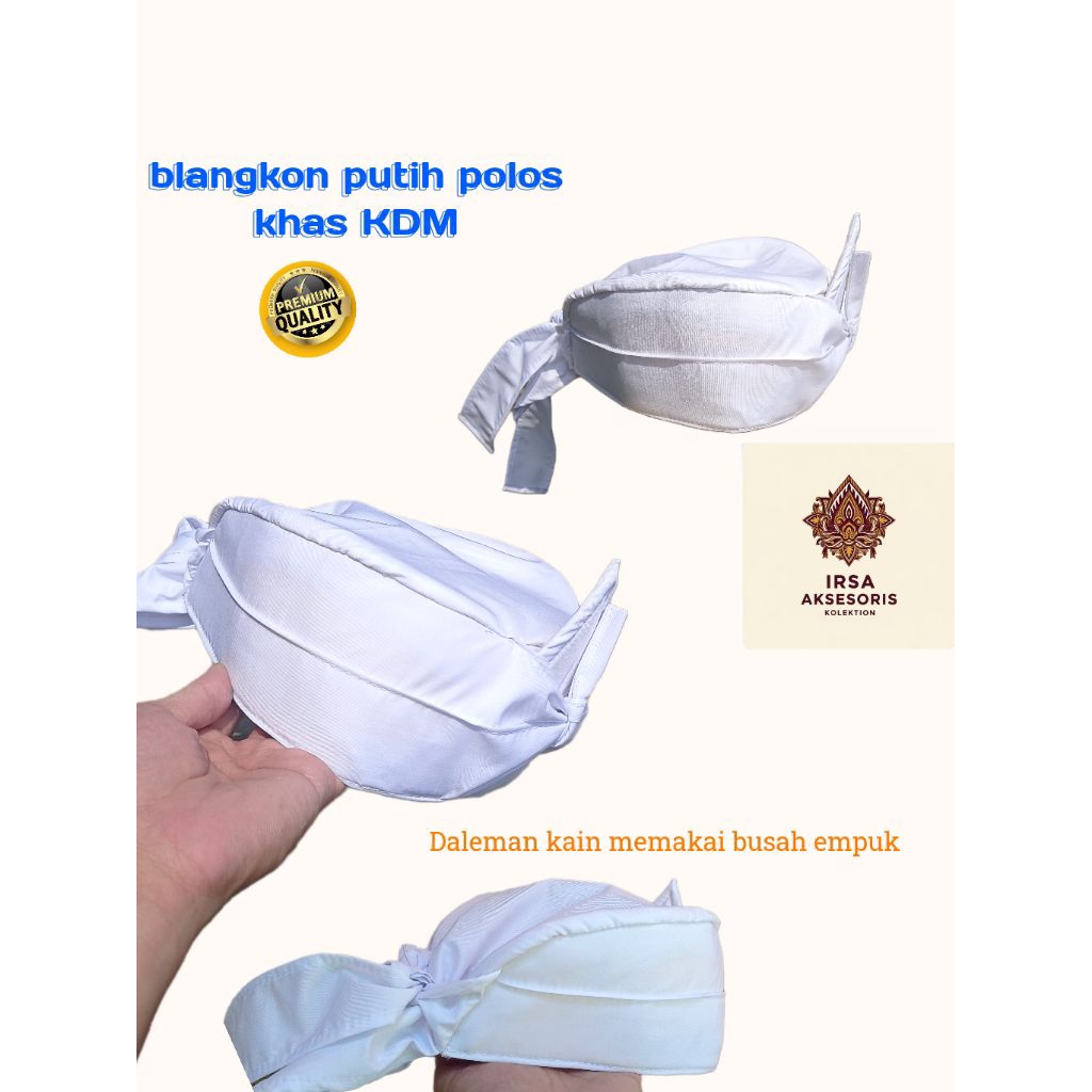 blangkon Sunda putih polos,khas KDM, blangkon tradisional putih polos