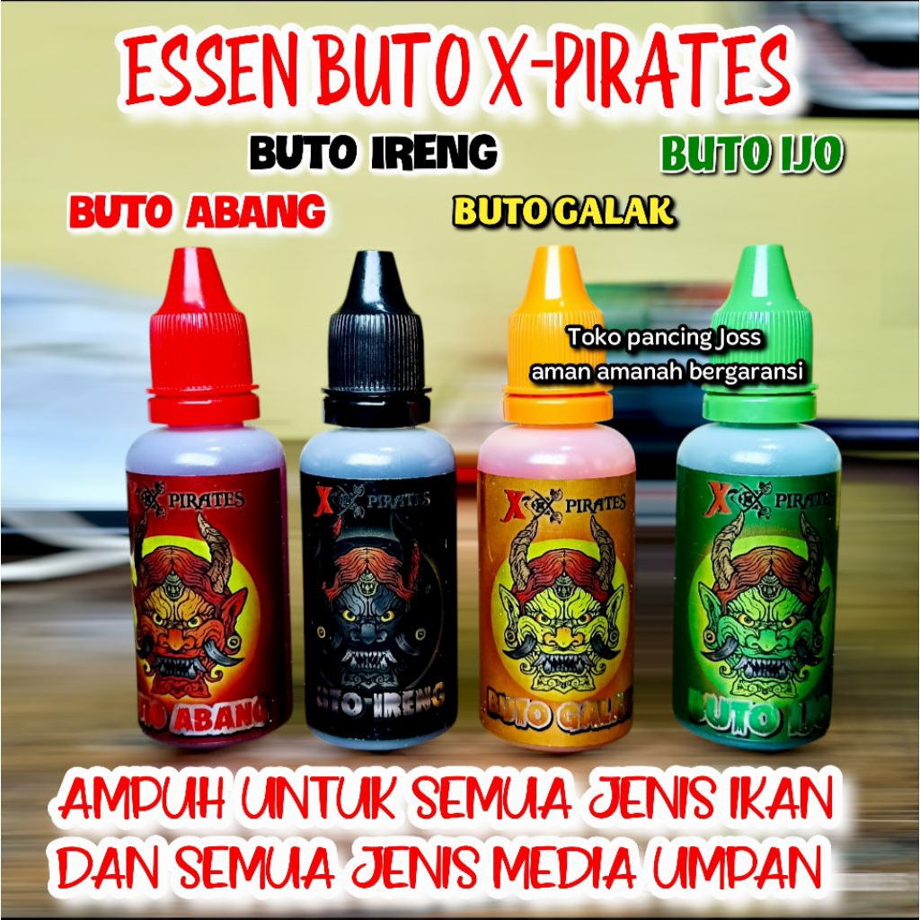 Essen Buto original X-pirates , Buto ijo , Buto ireng , Buto abang , Buto galak cocok untuk nila dan