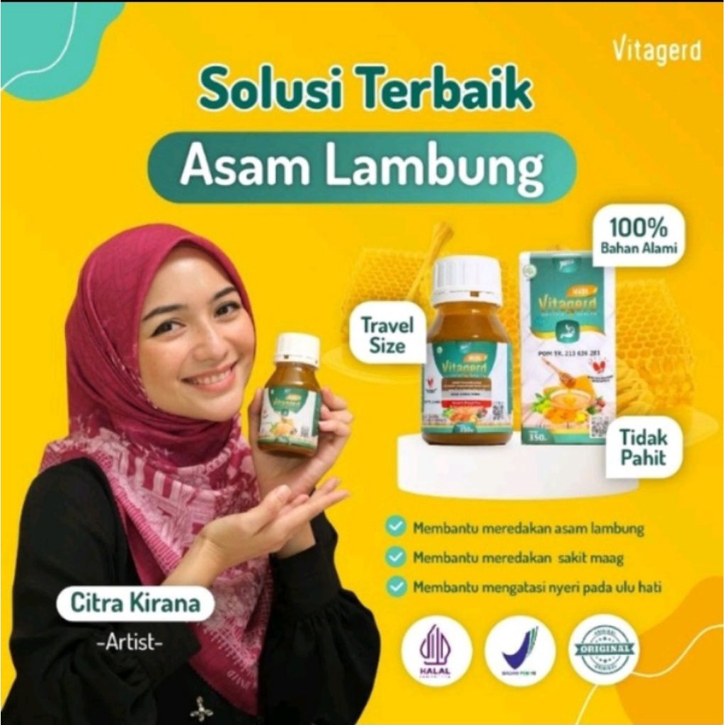 

VITAGERD Madu Herbal 350gr Obat Asam Lambung, Maag, dan Gerd - Madu Menjaga Kesehatan Pencernaan Asli