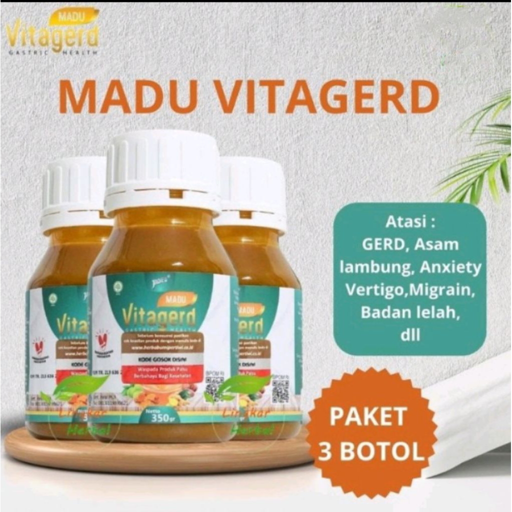 

Madu Vitagerd Paket 3 Botol Madu Herbal Untuk Lambung Menjaga Kesehatan Pencernaan Asli