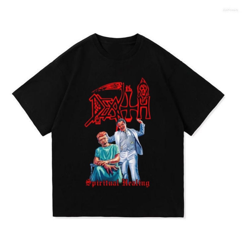 Kaos Death - Spritual Healing Unisex | T-shirt KILLSTAR Style Vintage Black | Pria Wanita