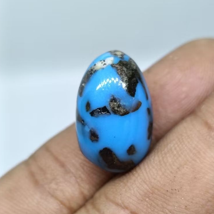 Batu Badar Besi Biru , Bentuk Telur , Nempel Magnet