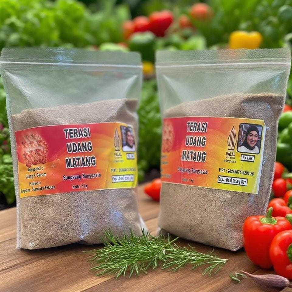 

Terasi Bangka Bubuk Matang Siap Pakai 1kg Terasi Udang Asli Bangka