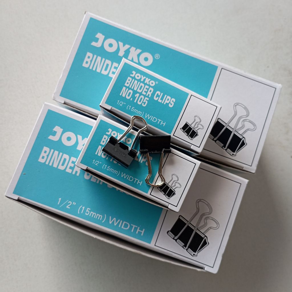 

Binder Clips No.105 Joyko Penjepit Kertas Hitam