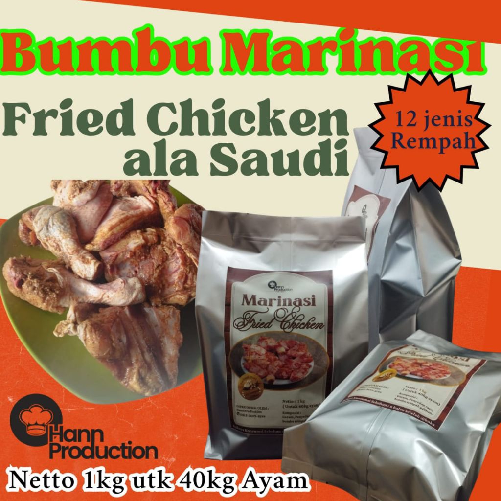 

Bumbu marinasi fried chicken saudi 1kg