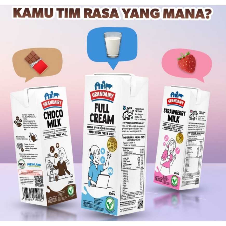 

Susu Grandairy Milk 200ml isi 24 (1 karton)