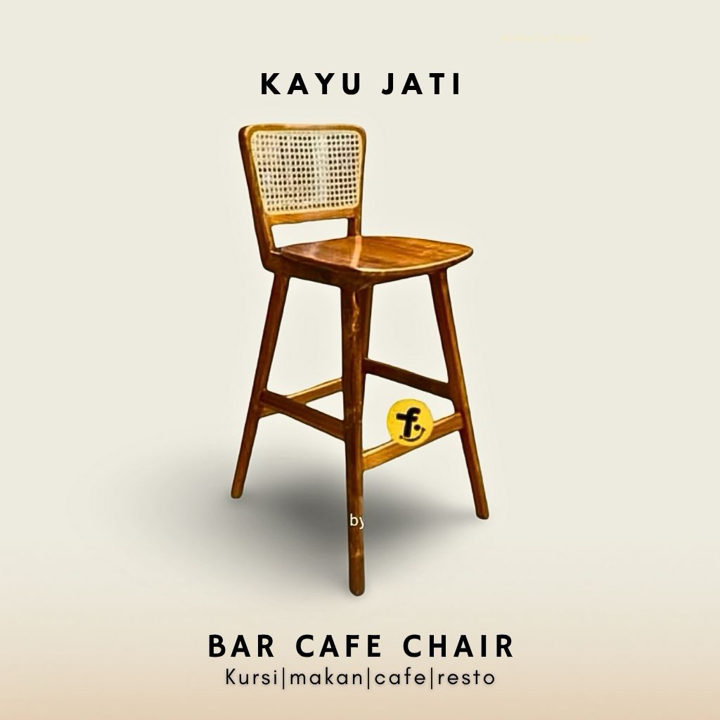 Kursi Bar Rotan Kayu Jati Furniture Jepara Kursi Cafe Tinggi Minimalis