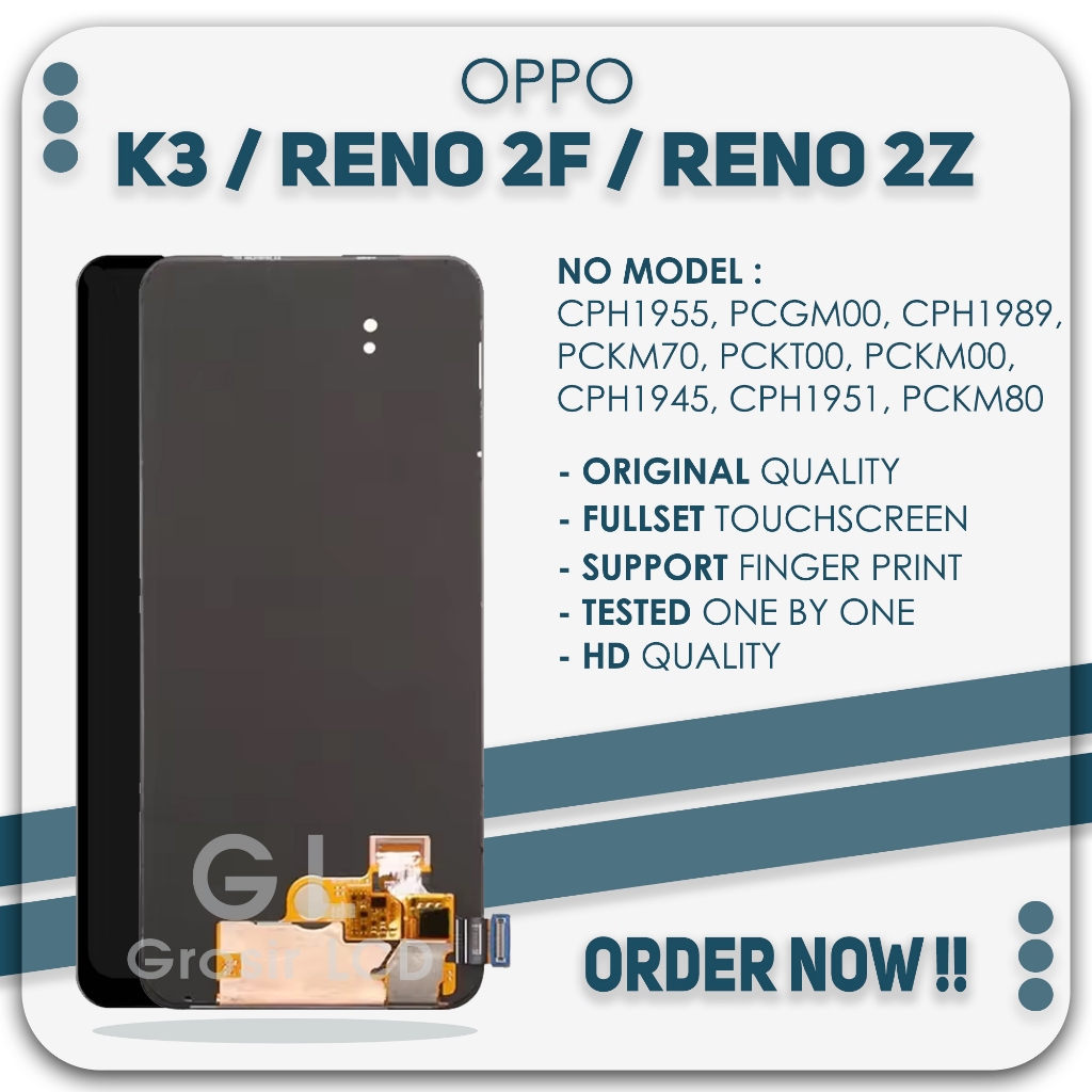 Grosir LCD Oppo Reno 2F / LCD Oppo Reno 2Z / LCD Oppo K3 ORIGINAL Fingerprint Garansi