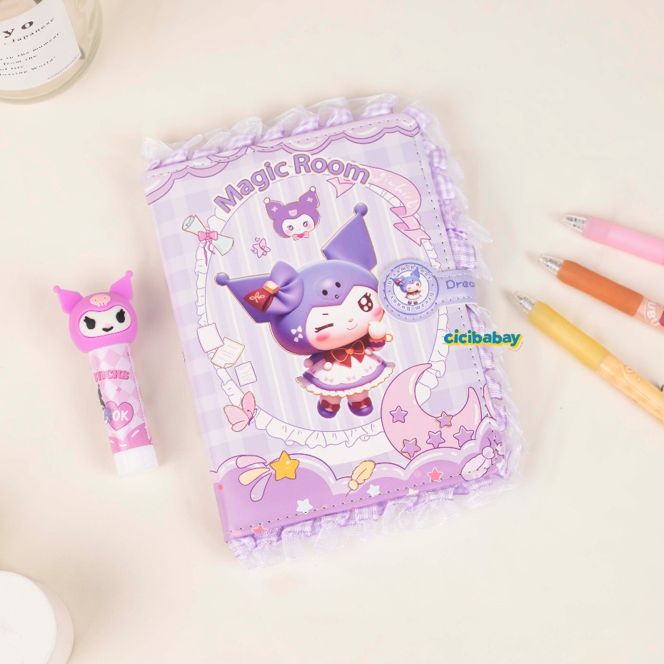 Notebook Renda A6 Magnet Buku Catatan Buku Diary Motif Lucu Notebook Laced