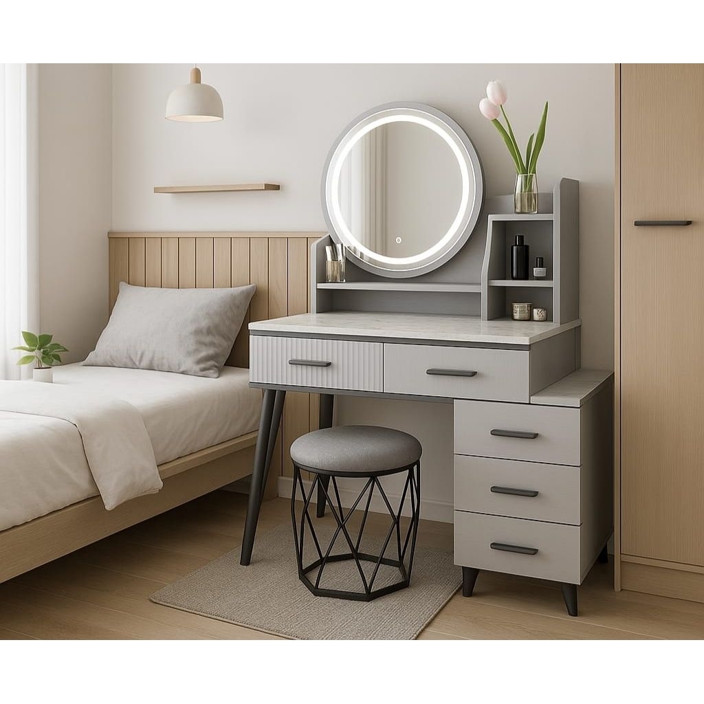 Meja Rias Lampu LED / Meja Make Up Mewah Minimalis/ Dressing Table / Meja Dandan / Meja Rias Make Up