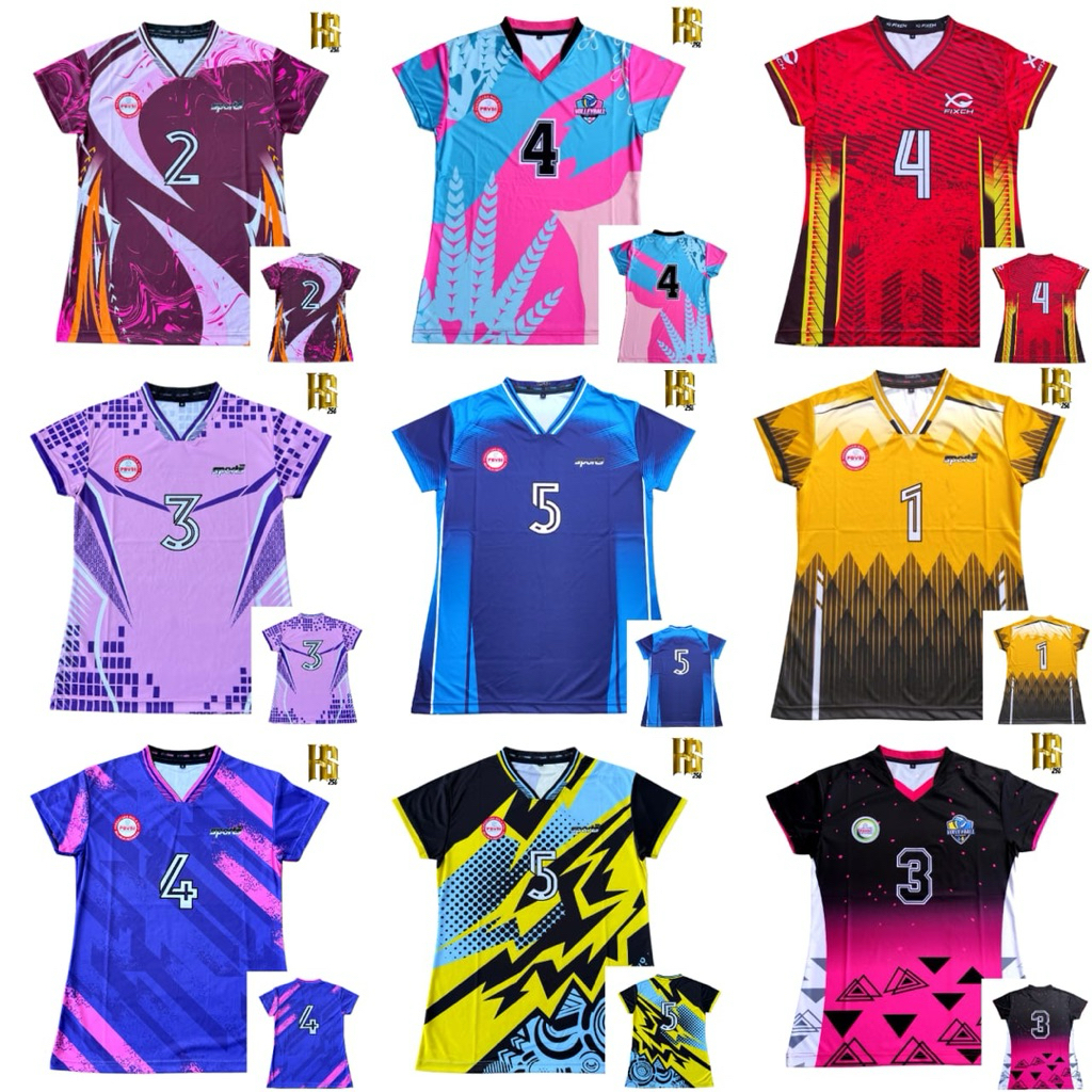 Jersey Voli Full Printing Cewek Atasan Voli Wanita