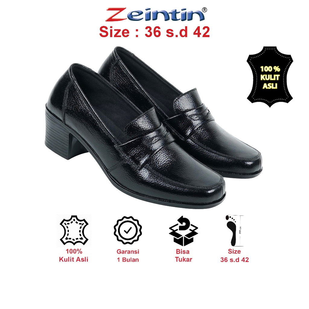 Zeintin - Sepatu Pantofel Wanita Sepatu Formal Wanita Zeintin Bahan Kulit BJ
