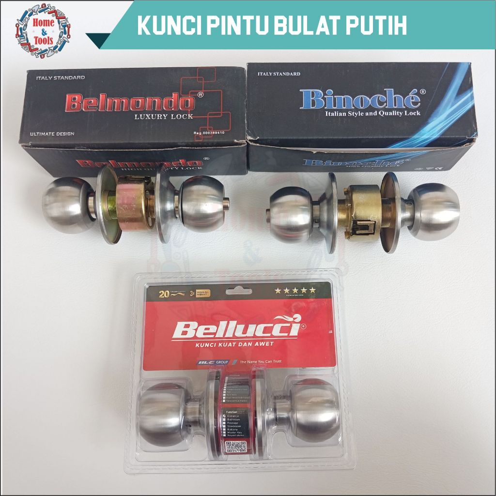KUNCI PINTU BULAT SET PUTIH / KUNCI PINTU PUTIH SET KUNCI PINTU / KUNCI PINTU BULAT
