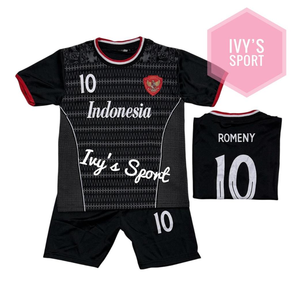 SETELAN BAJU BOLA ANAK TIMNAS INDONESIA HITAM ARHAN LAKI LAKI DEWASA PIALA DUNIA LIGA SINGLET TERBAR