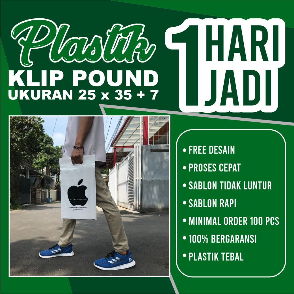 

(Isi 100 pcs) Sablon Plastik ZIPLOCK 25x35+7 klip pond sablon c-tik putih kuat sablon kemasan