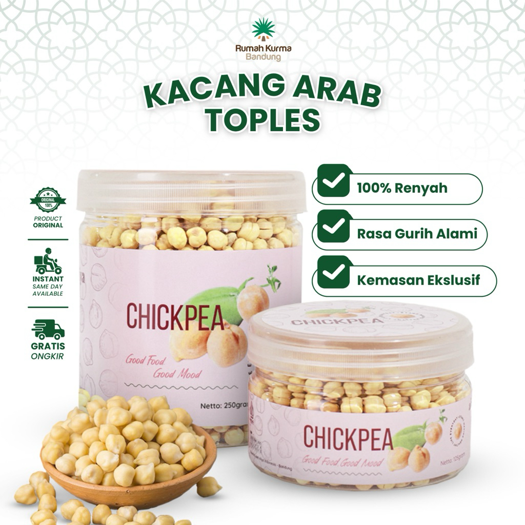 

Kacang Arab Matang Premium 250 Gram Toples Oleh-Oleh Haji dan Umroh Best Seller Gurih Renyah Aliya