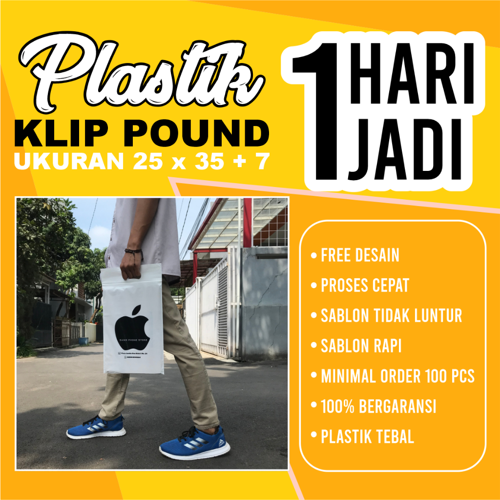

(Isi 100 pcs) Sablon Plastik ZIPLOCK 25x35+7 klip pond sablon c-tik putih kuat sablon kemasan