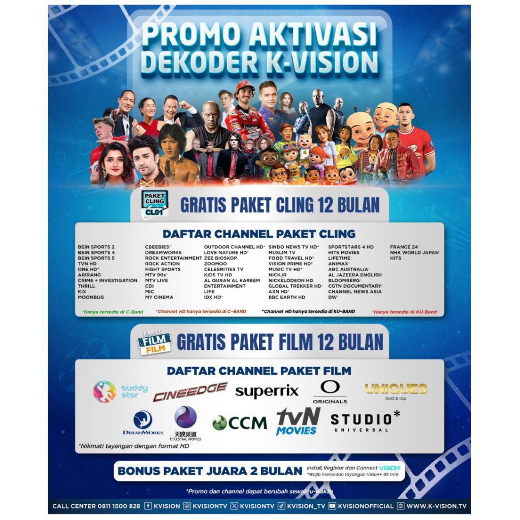 PAKET CLING K VISION 1 3 6 12 BULAN