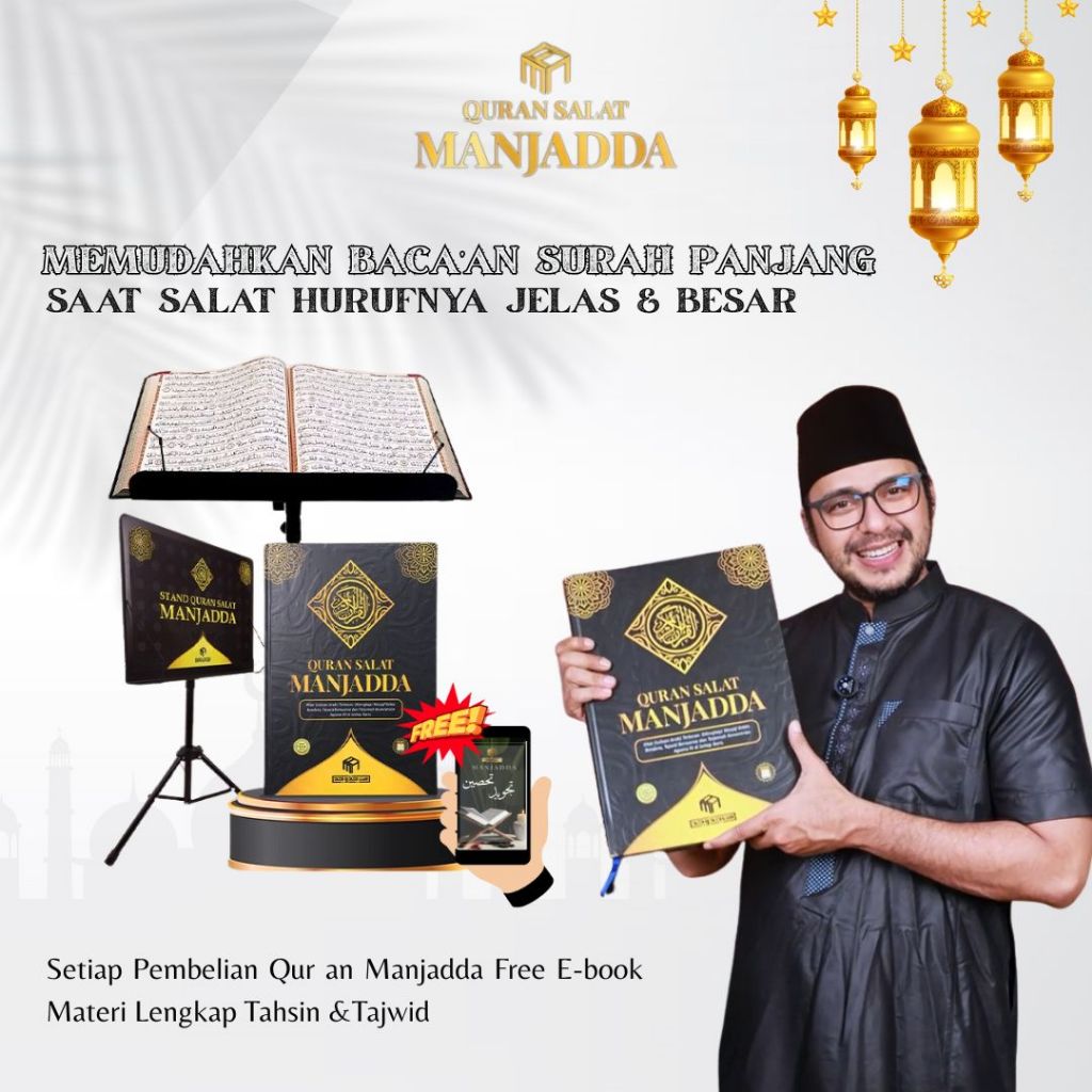 Al Qur'an Salat Manjadda B4 (1 Set Standing Qur'an) Huruf Besar Tajwid Berwarna Al Qur'an Jumbo Memu