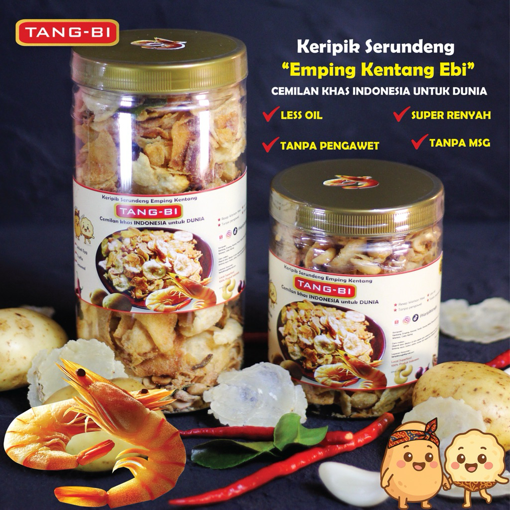 

Keripik Kentang Ebi TANGBI - Snack Cemilan Nusantara Termurah Kemasan Toples