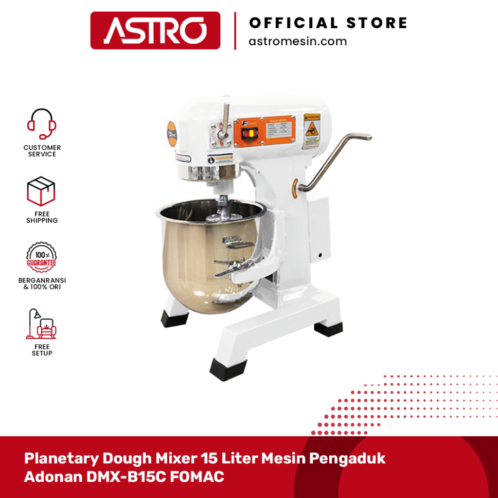 Planetary Dough Mixer 15 Liter Mesin Pengaduk Adonan DMX-B15C FOMAC