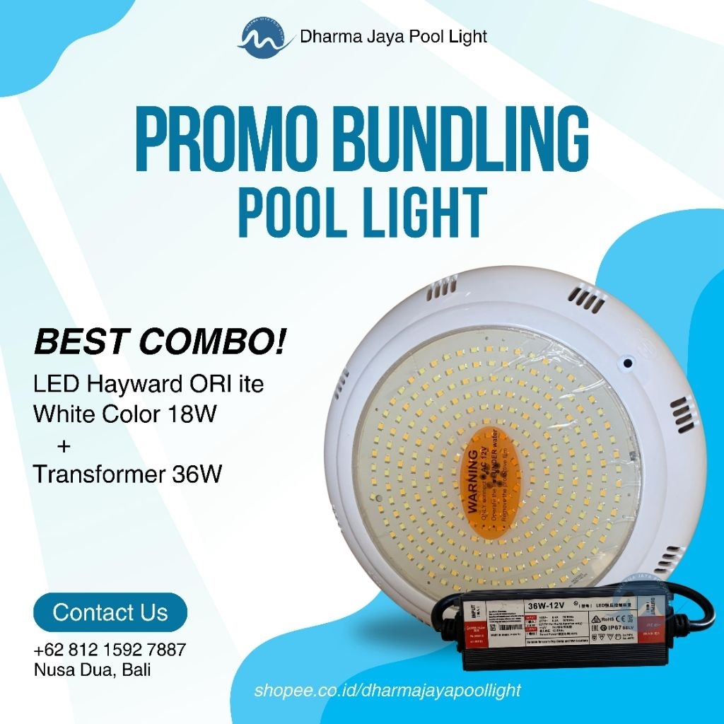 PROMO BUNDLING LED POOL LIGHT HAYWARD ORI LITE WHITE COLOR 18W/ Lampu Kolam Renang Hayward ORI Lite 