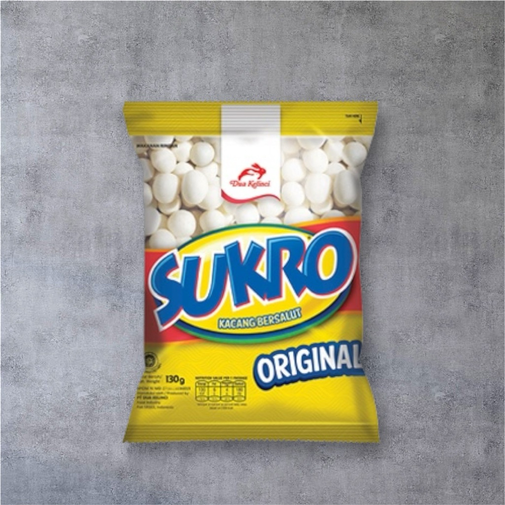 

Kacang Sukro Dua Kelinci Rasa Original 1 Pack Isi 10 pcs @20gr