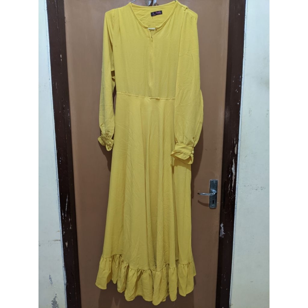Gamis Syar'i kuning polos Hijabku by Ikmah Preloved