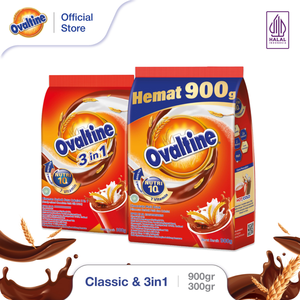 

OVALTINE Paket Bundle Classic 900g dan 3in1 300g