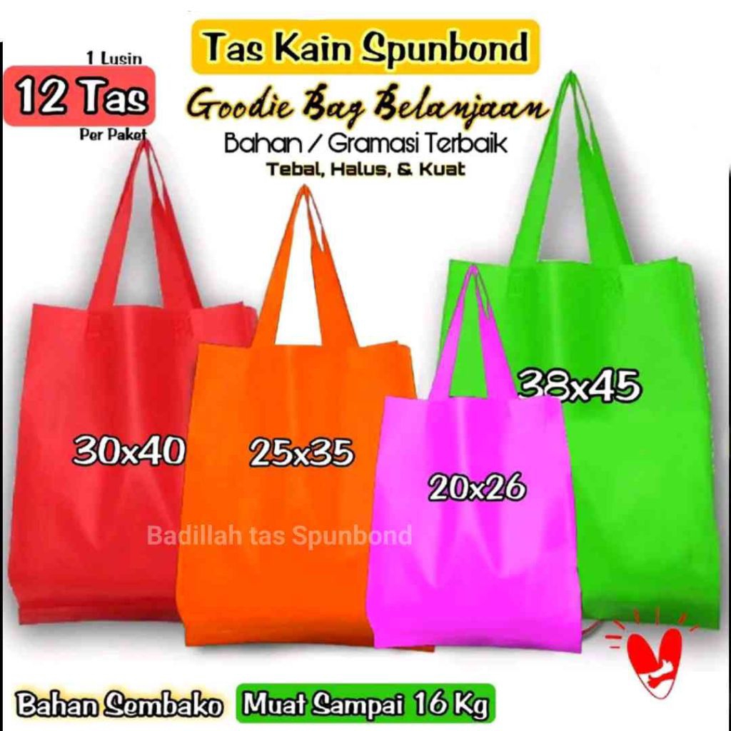 

Tas Spunbond | Tas Alfamart Belanja| Goodiebag Ukuran 20x26, 25x35, 30x40, 38x45