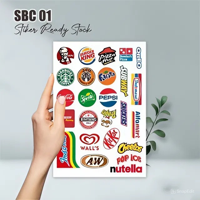 

[10 pcs] STIKER SBC 01 Lucu Karakter - Stiker Vinyl Anti Air Ready Stock Tema Merk Makanan