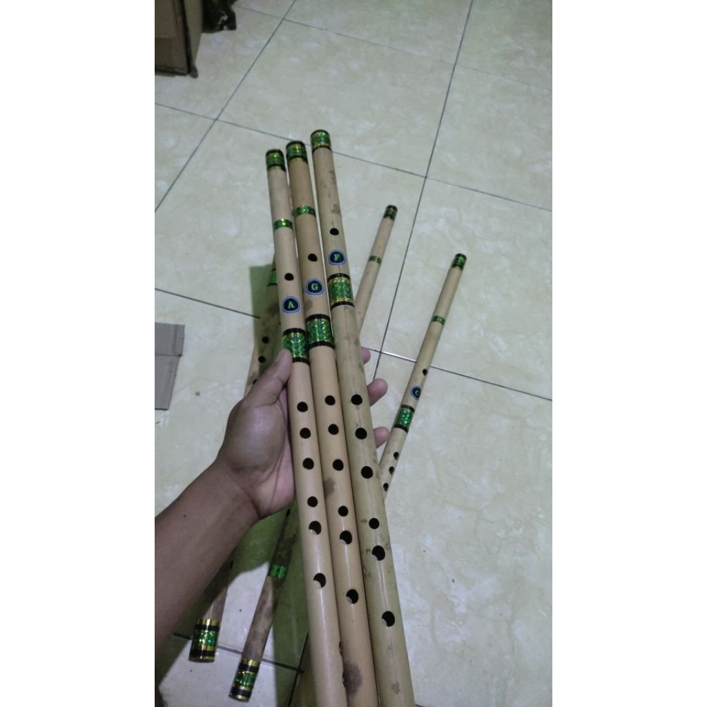 Suling dangdut satu set Nada F bass, G dan A  sudah tuner siap pentas