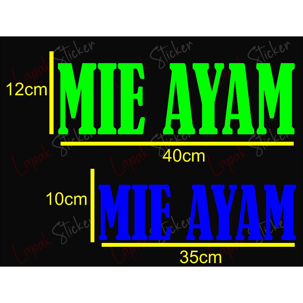

merek mie ayam cutting sticker mie ayam gerobak dan etalase
