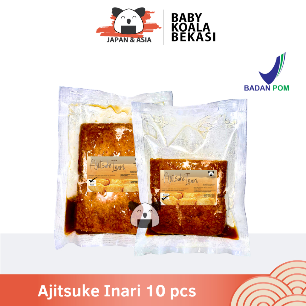 

AJITSUKE INARI AGE Kulit Tahu Jepang 10 pcs Halal │ Kantung Tahu Goreng Berbumbu untuk Sushi -BKB