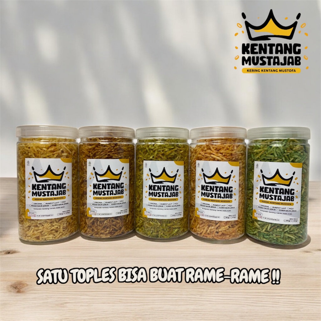 

Kentang Mustajab by King Abdi - Cemilan Kentang Mustofa Kemasan Toples 750ml