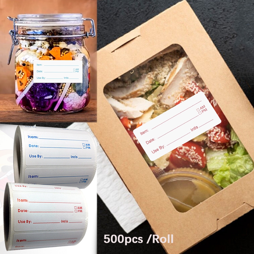 

500pcs label Roll Label Stiker Tanggal Isi Stiker Label Waterproof Stiker Expired Date Stiker Tanggal Kadaluwarsa