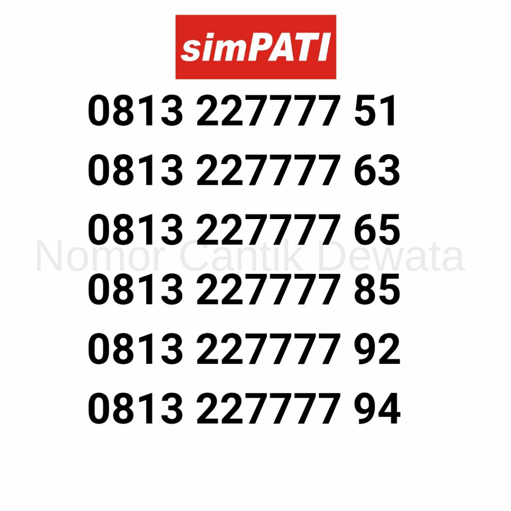 Nomor Cantik Simpati Kartu Perdana Telkomsel Nomer Cantik Simpati Kwarter 22 7777