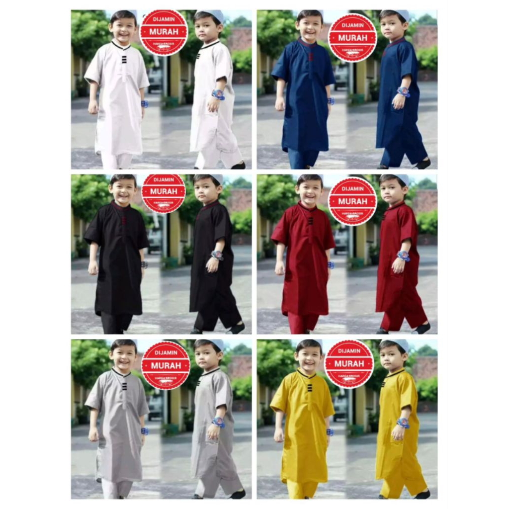 koko Pakistan Anak Laki Laki  Setelan 4-10Tahun Gamis Anak Set Jubah Anak Laki Laki