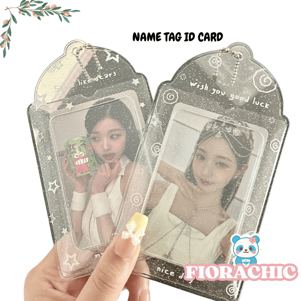 

FC- NAME TAG ID CARD LANYARD POTRAIT H781 POUCH WANITA TRANSPARAN CARD HOLDER GLITTER AESTHETIC